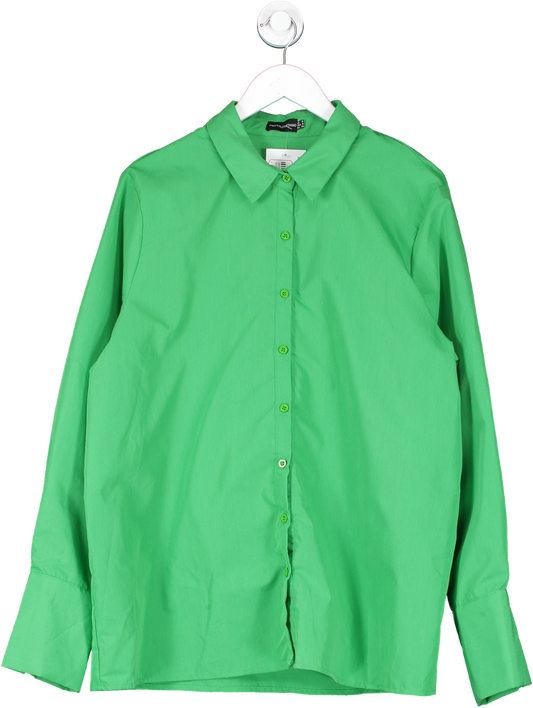 PrettyLittleThing Green Oversized Button Up Shirt UK 8