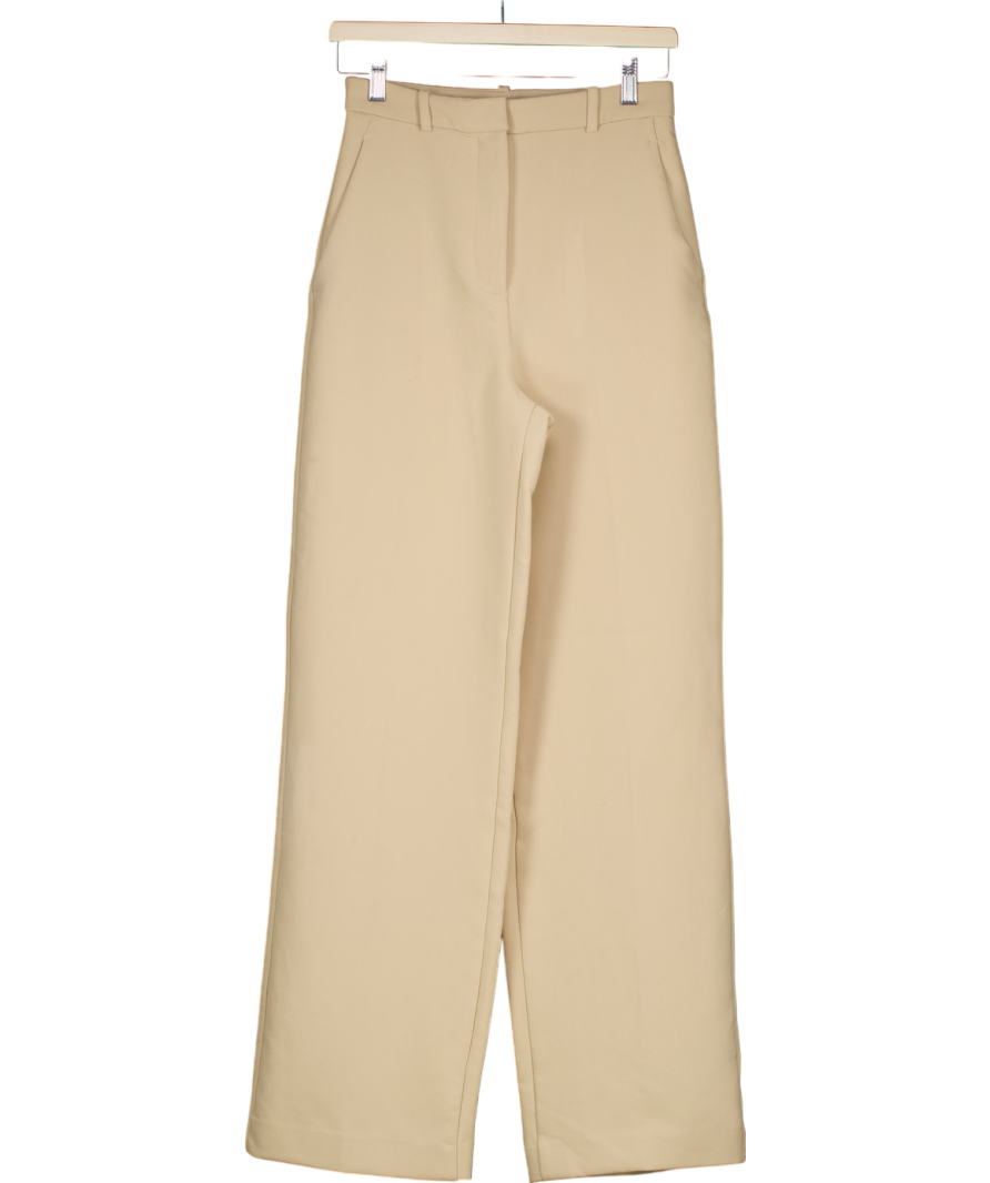 ZARA Beige Straight Leg Tailored Trousers UK XS