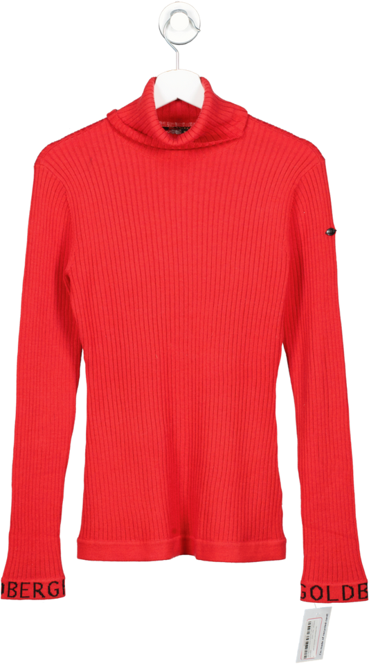 Goldbergh Red Mira Ribbed-knit Turtleneck Jumper UK M