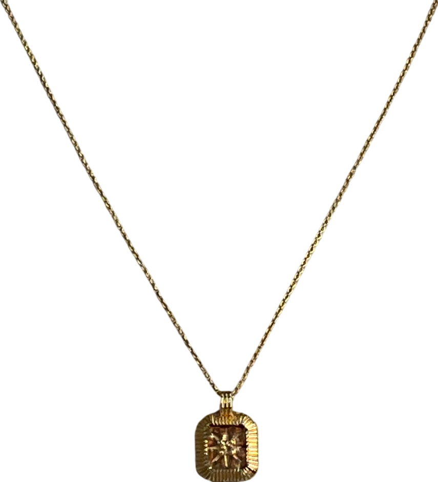 Missoma Yellow Mini Star Ridge Pendant Necklace UK S