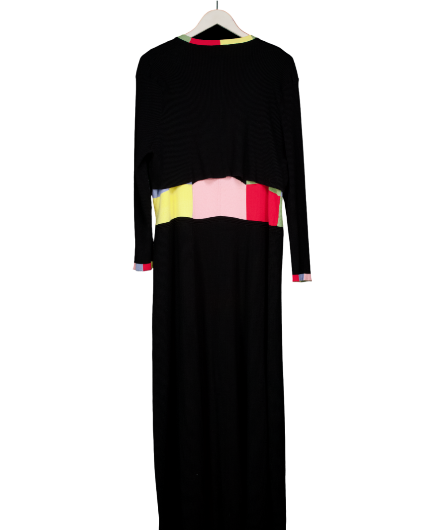 Rixo Black Abisola Omole Paisley Knit Dress And Shrug Top Set UK 26