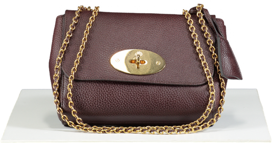 Mulberry Lily Oxblood / Gold Hardware Small Classic Grain Leather Bag