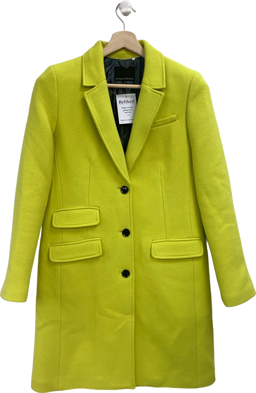 Banana Republic Yellow Wool Blend Coat UK S