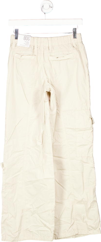 BDG Cream Y2K Cargo Low Rise Utility Styling Relaxed Fit Trousers XS