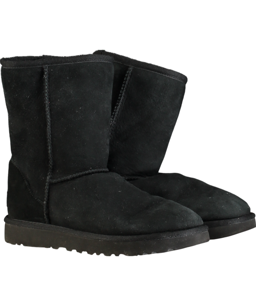 UGG Classic Short Ii Boots Black Suede UK 4 EU 37 👠