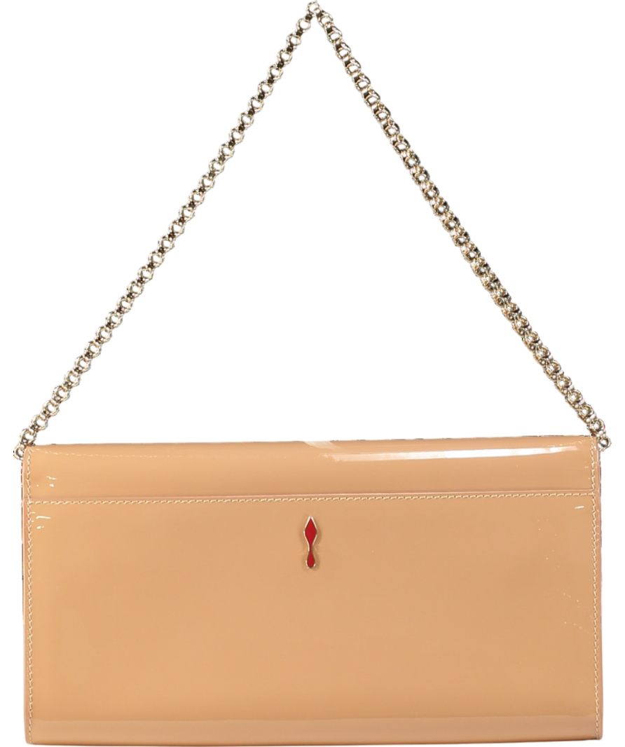 Christian Louboutin Nude Vero Dodat Patent Leather Clutch Bag