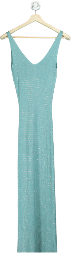Fashion Nova Aqua Sleeveless Maxi Dress UK S