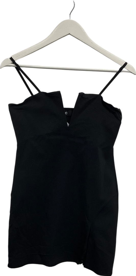 Ego Black Strappy Stretch Mini Dress UK 14