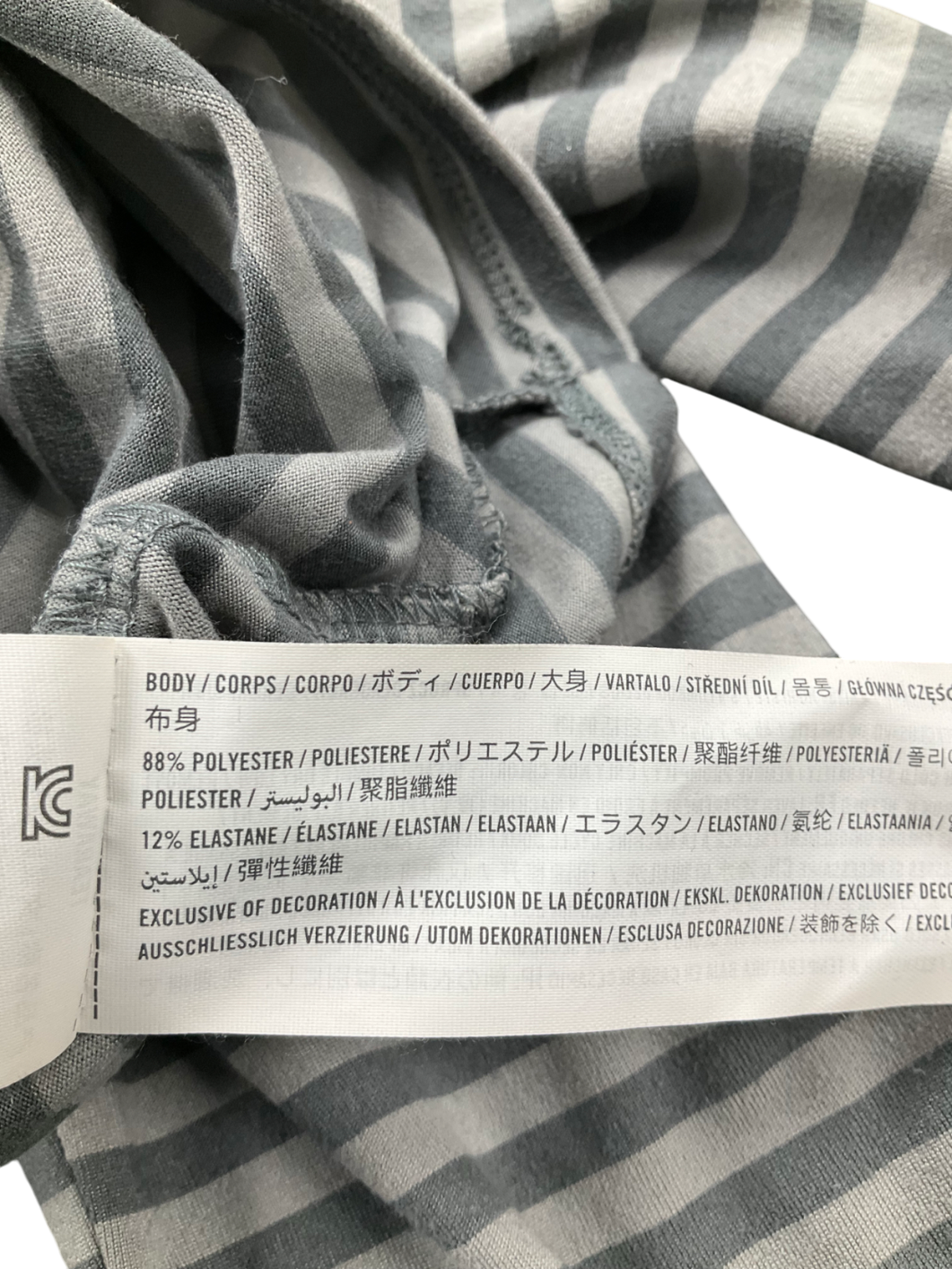 Hollister Grey Striped Long Sleeve Top UK XS