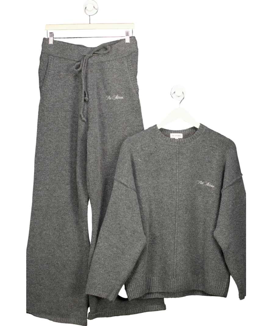 Six Stories Grey Knitted Oversized Jumper And Trouser Co-ord Set UK S