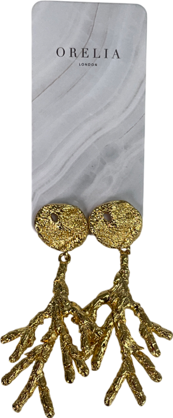 orelia Metallic Staement Coral Earrings