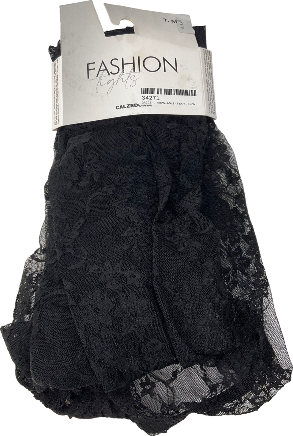 calzedonia Black Lace Fashion Tights UK M