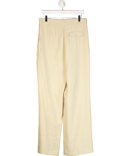 MANGO Beige Striped Suit Trousers UK 10