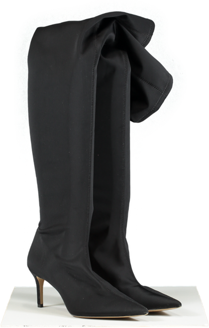 H&M Black Thigh High Sock Boots UK 6 EU 39 👠