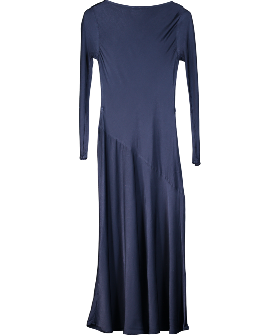 ghost Blue Mari Satin Midi Dress UK XS