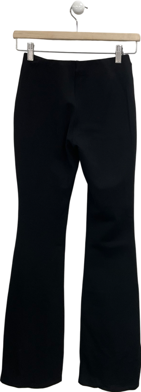 ZARA Black Stretch Flared Trousers UK S