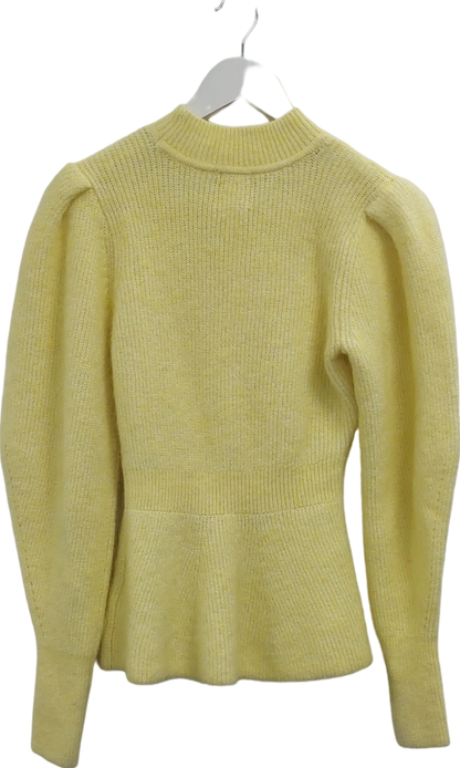 H&M Yellow Peplum Jumper UK XS