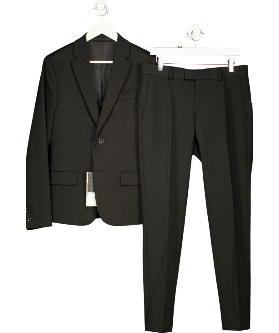 River Island Black Skinny Fit Tailored Blazer And Trouser Suit UK XS/S