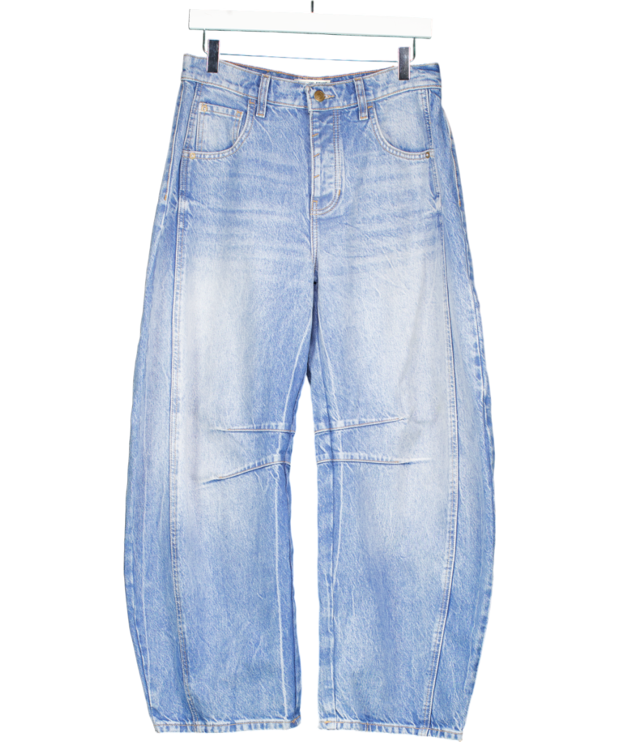 We The Free Blue Good Luck Mid-risewide Leg Barrel Jeans W26