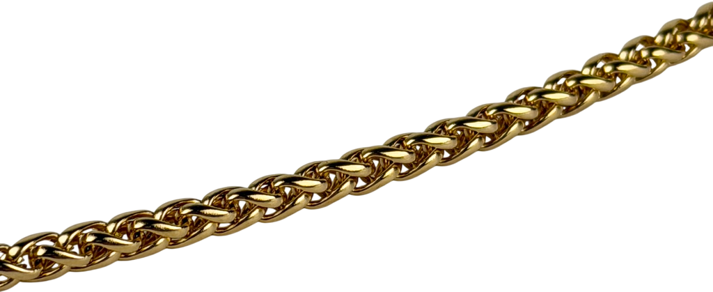 CRAFTD LONDON Wheat 3mm 18k Yellow Gold Plated Chain
