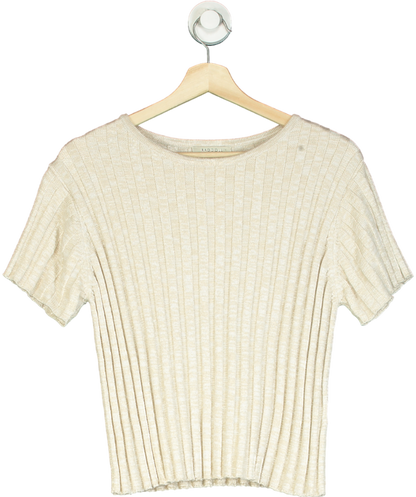 Ragdoll LA Beige Ribbed T-shirt UK S