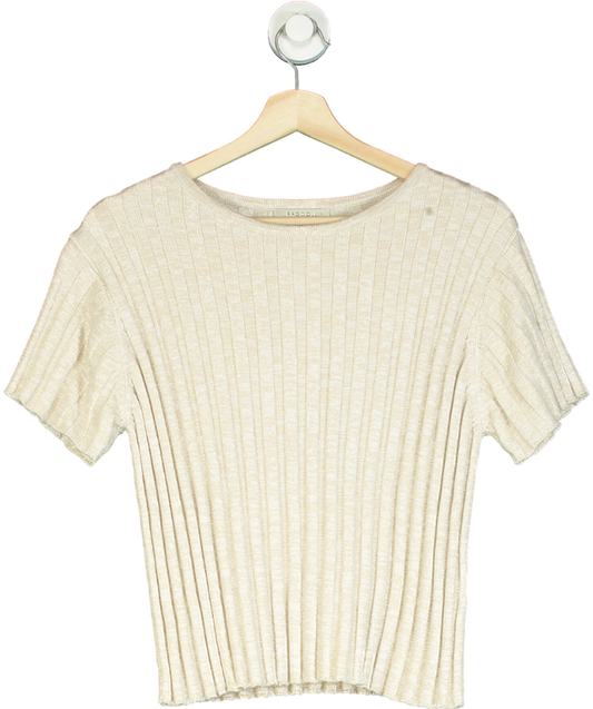 Ragdoll LA Beige Ribbed T-shirt UK S