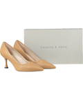 Charles & Keith Brown Camel Spool Heel Pumps UK 4 EU 37 👠