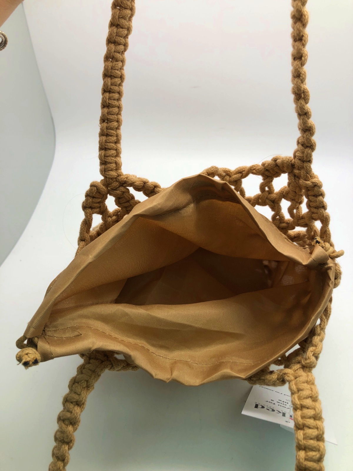 Tan Woven Shoulder Bag One Size