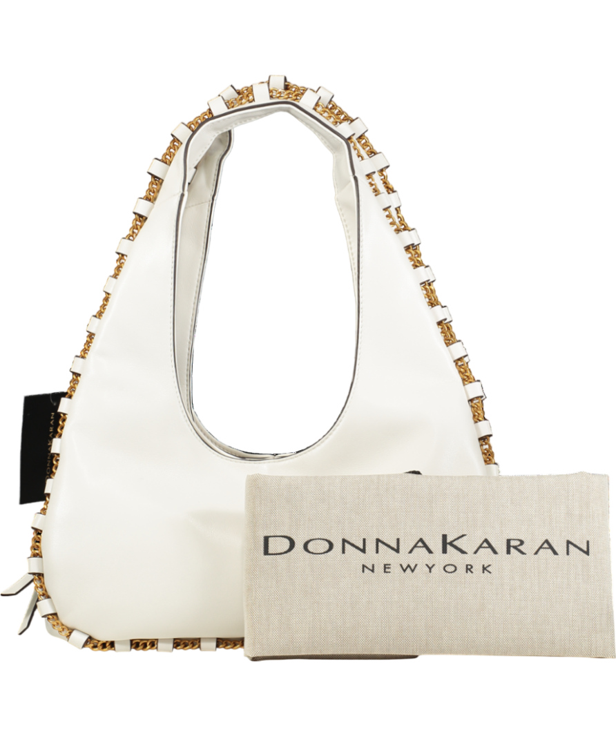 Donna Karan White New York Batiste Small Shoulder Bag
