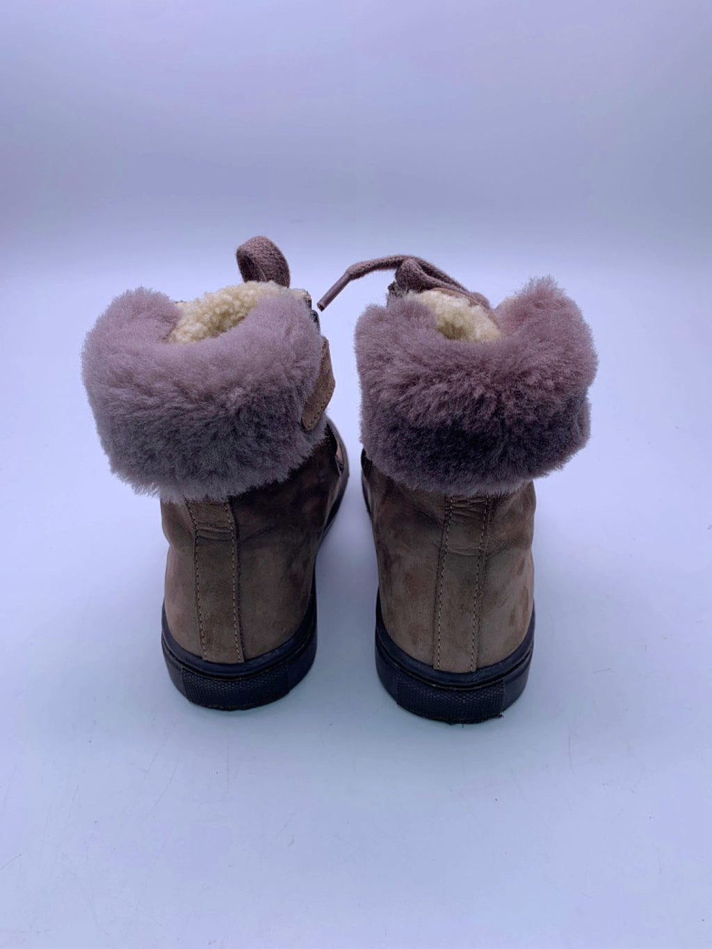 Papouelli Brown Suede Lace-Up Winter Boots EU 26