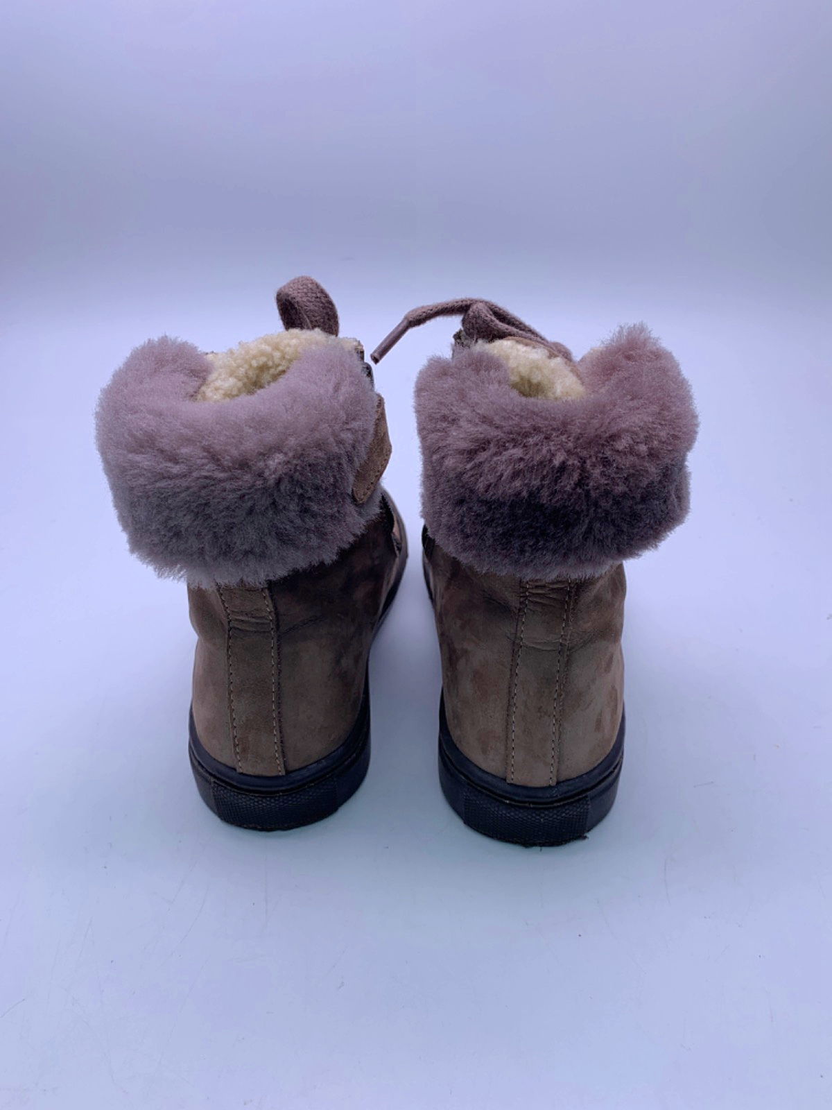 Papouelli Brown Suede Lace-Up Winter Boots EU 26