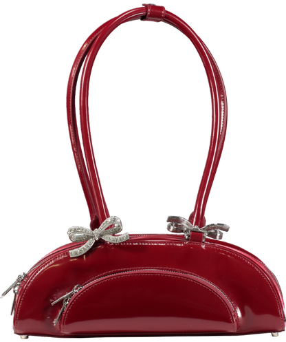 ★送関込み★Self Portrait リボン装飾 curved leather bag ☆送関込み☆Self Portrait リボン装飾 curved leather bag