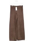 MANGO Chocolate Brown Supersoft Straight Leg Knit Trouser UK S