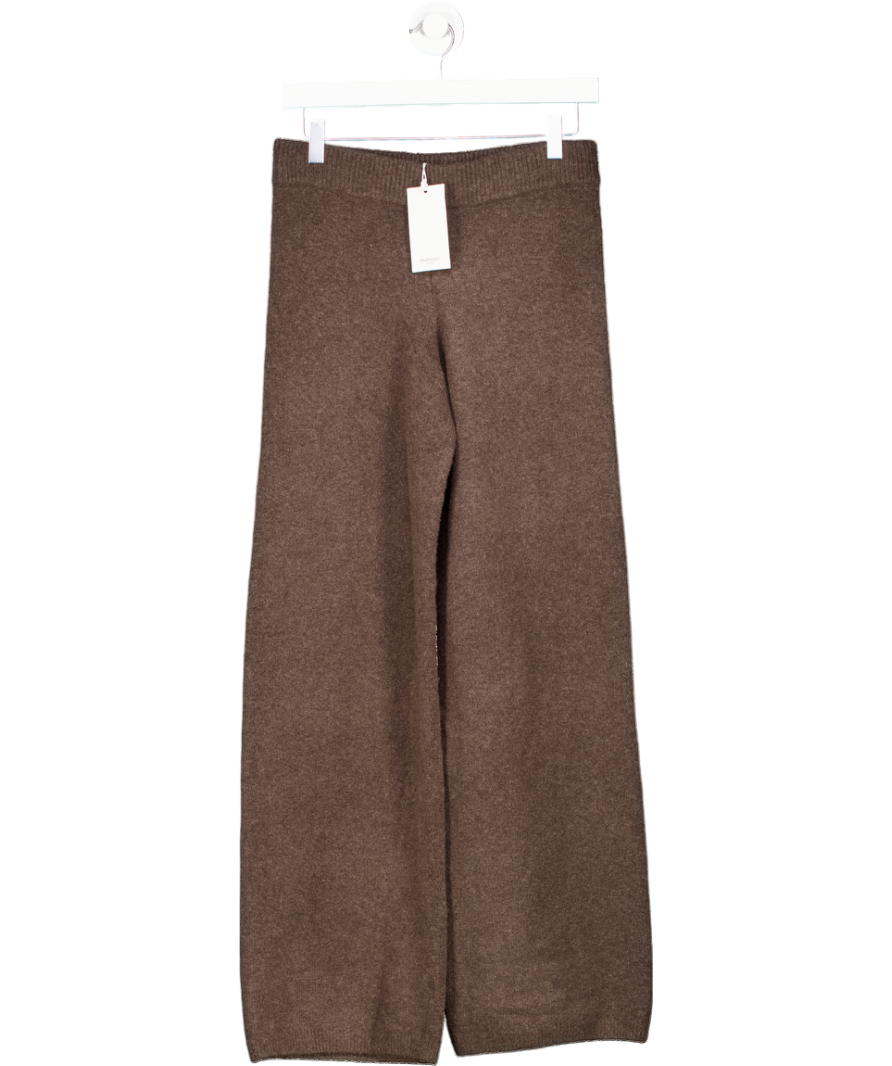 MANGO Chocolate Brown Supersoft Straight Leg Knit Trouser UK S