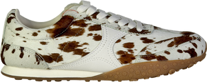 ASOS White Dive Premium Leather Lace Up Trainers In Deer Print UK 5 EU 38