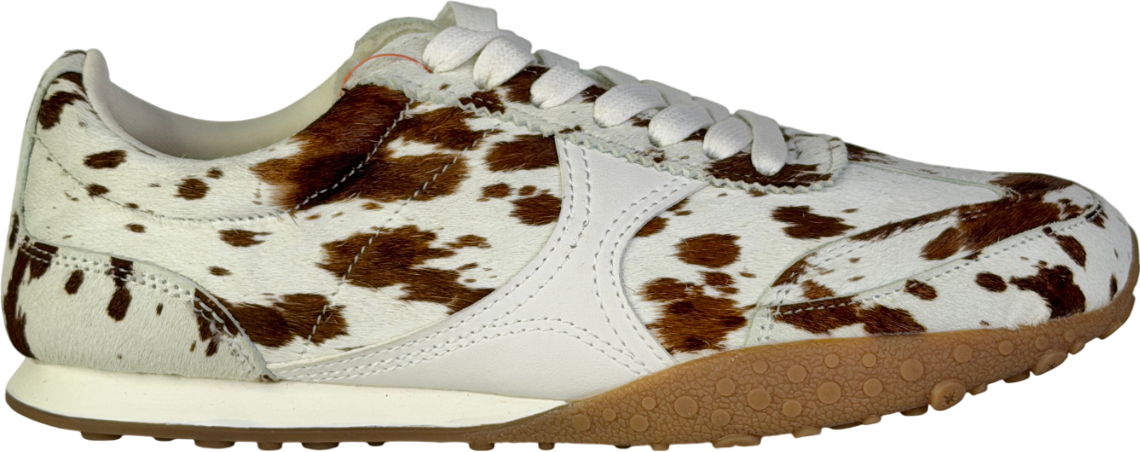 ASOS White Dive Premium Leather Lace Up Trainers In Deer Print UK 5 EU 38 👠