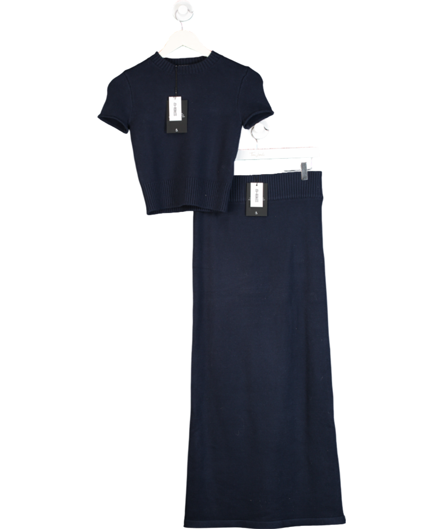 4th & Reckless Blue Navy Knitted Maxi Skirt- Sandi & Navy Knitted Short Sleeve Top- Sandi UK 8