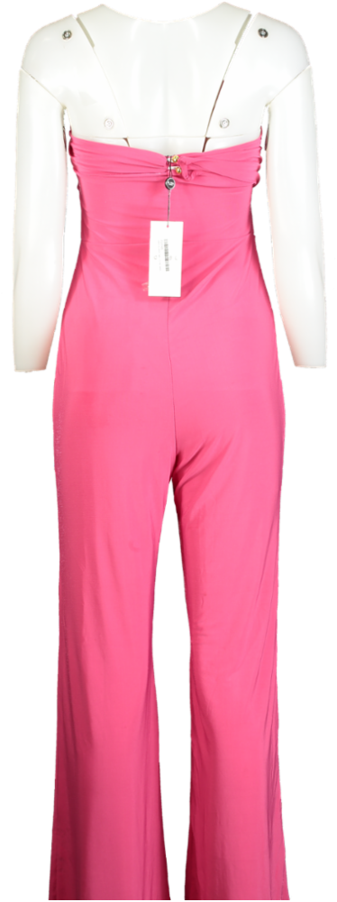 Club L Pink Goddess Halter Neck Flare Jumpsuit UK 10