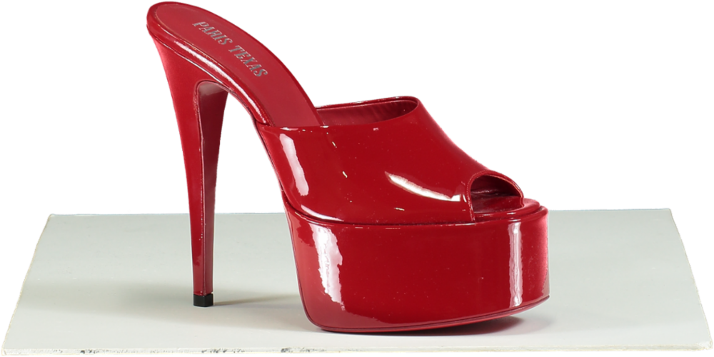 Paris Texas Red Patent Leather Platform Mules UK 4 EU 37