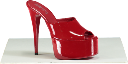 Paris Texas Red Patent Leather Platform Mules UK 4 EU 37