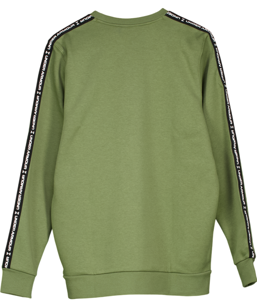 Under Armour Green Icon Fleece Taping Crew Neck Sweatshirt UK M