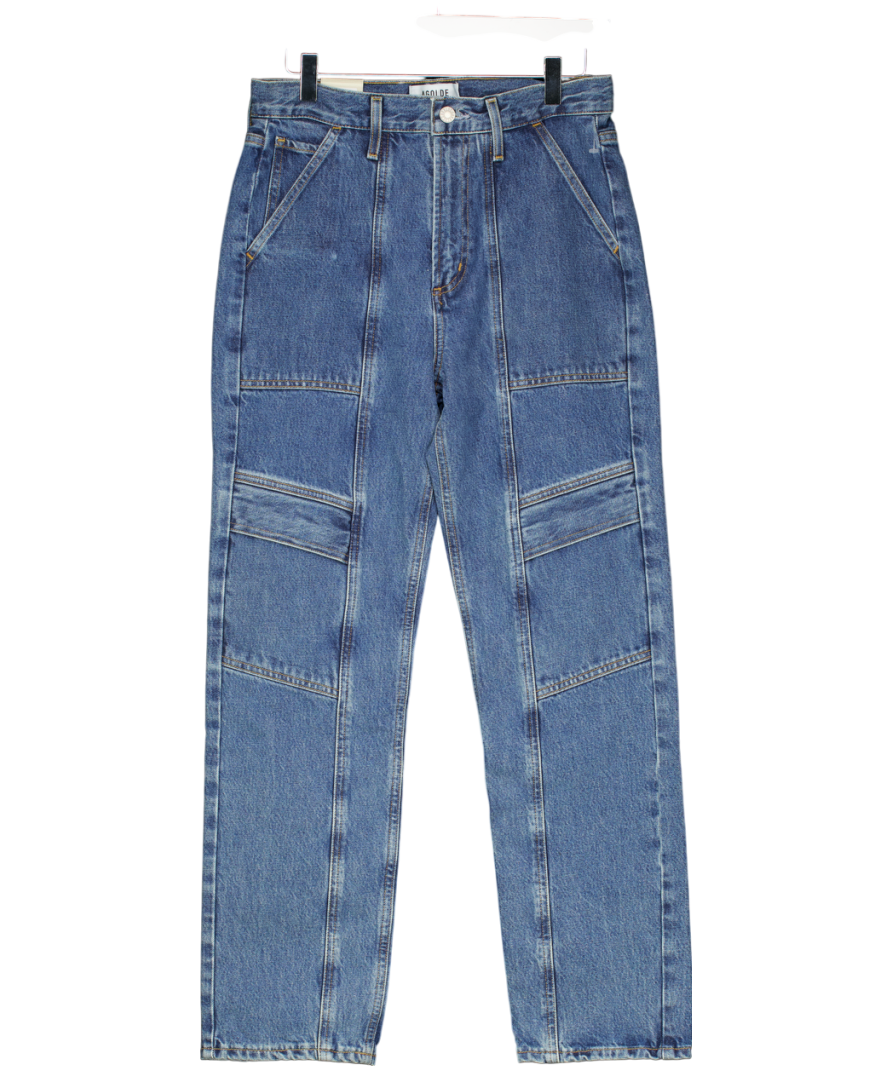 AGOLDE Blue Cooper Straight Denim Cargo Jeans UK 6