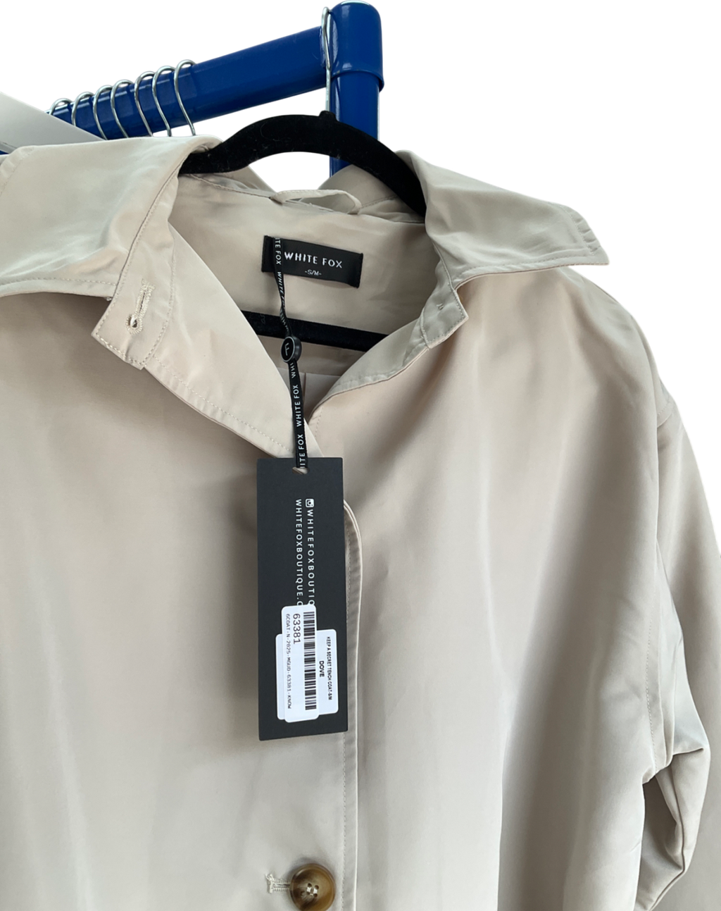 White Fox Beige Keep A Secret Trench Coat UK S/M