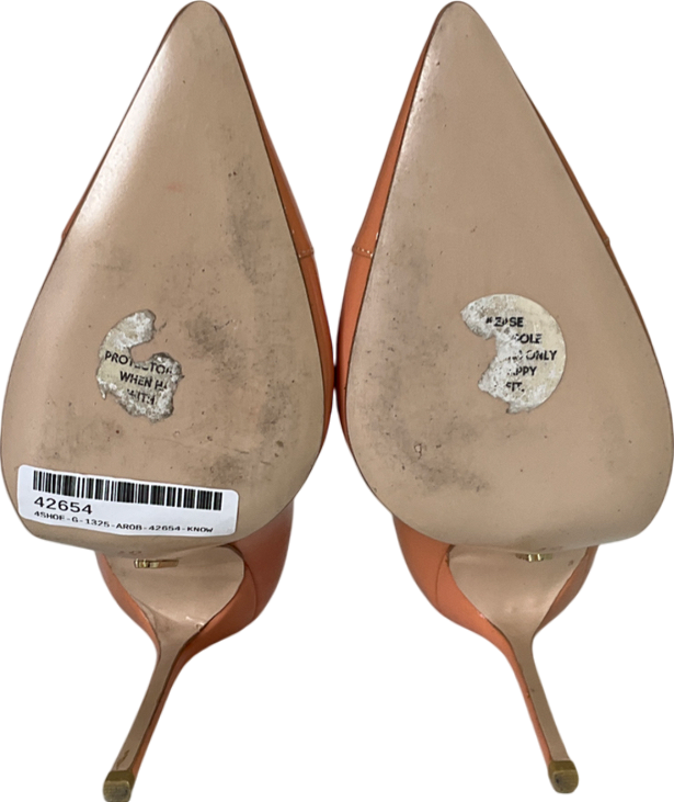 House of CB Orange Paris 5" Tan Patent Leather Pointy Toe Heels UK 4 EU 37 👠
