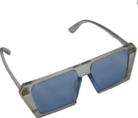 White Oversized Square Plastic Framed Glasses In Case One Size