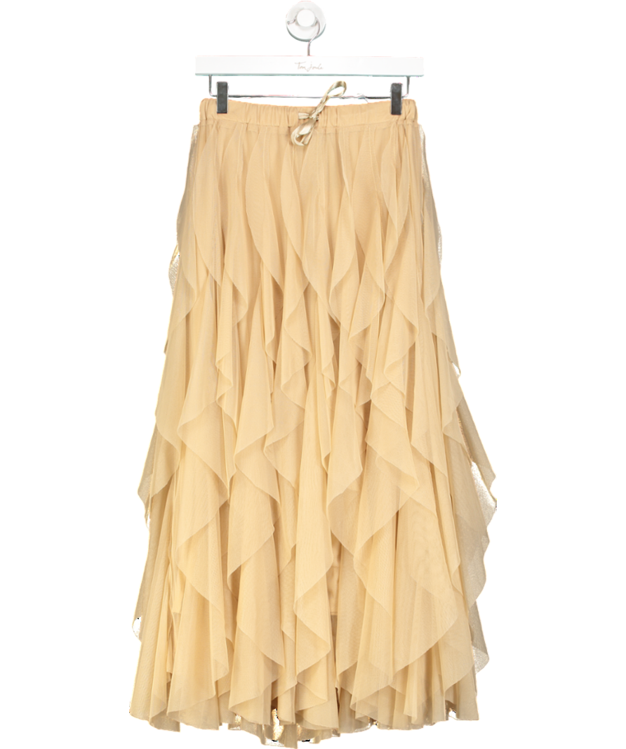 Eleven Loves Nude Iris Tulle Maxi Skirt UK XS