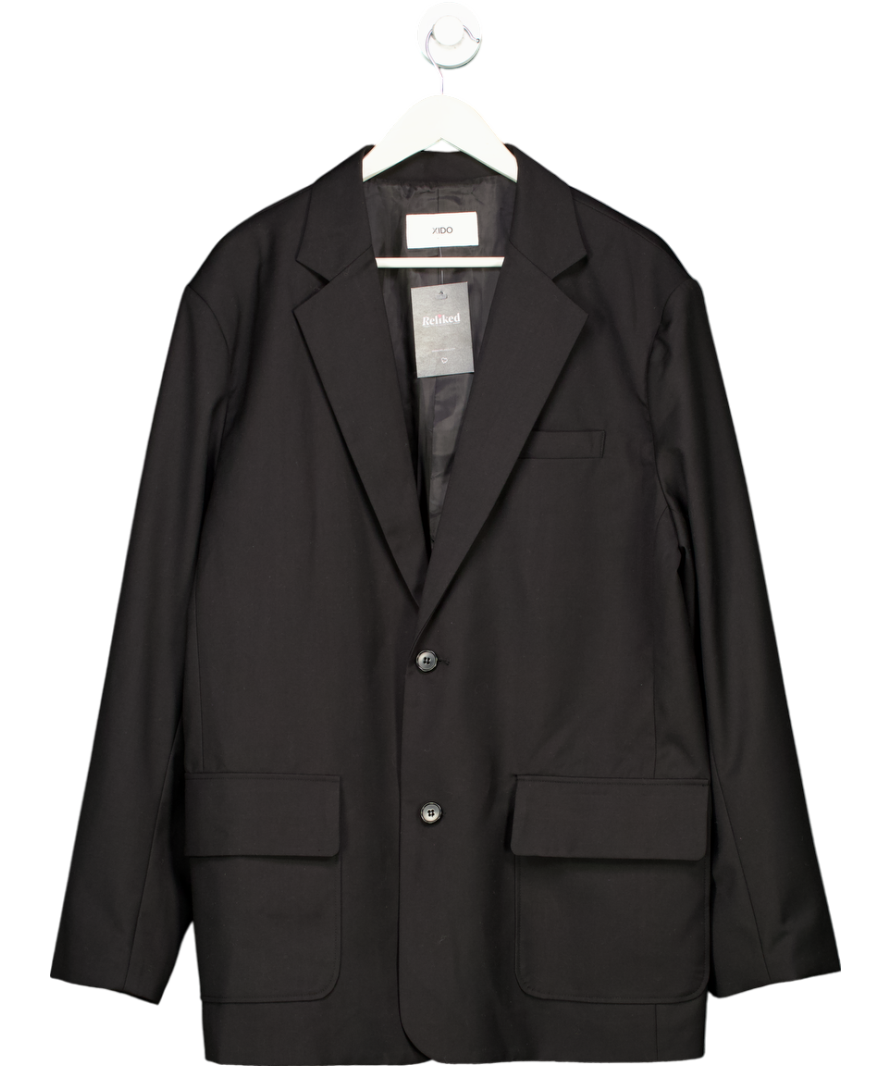 XIDO Black Single Breasted Blazer UK L
