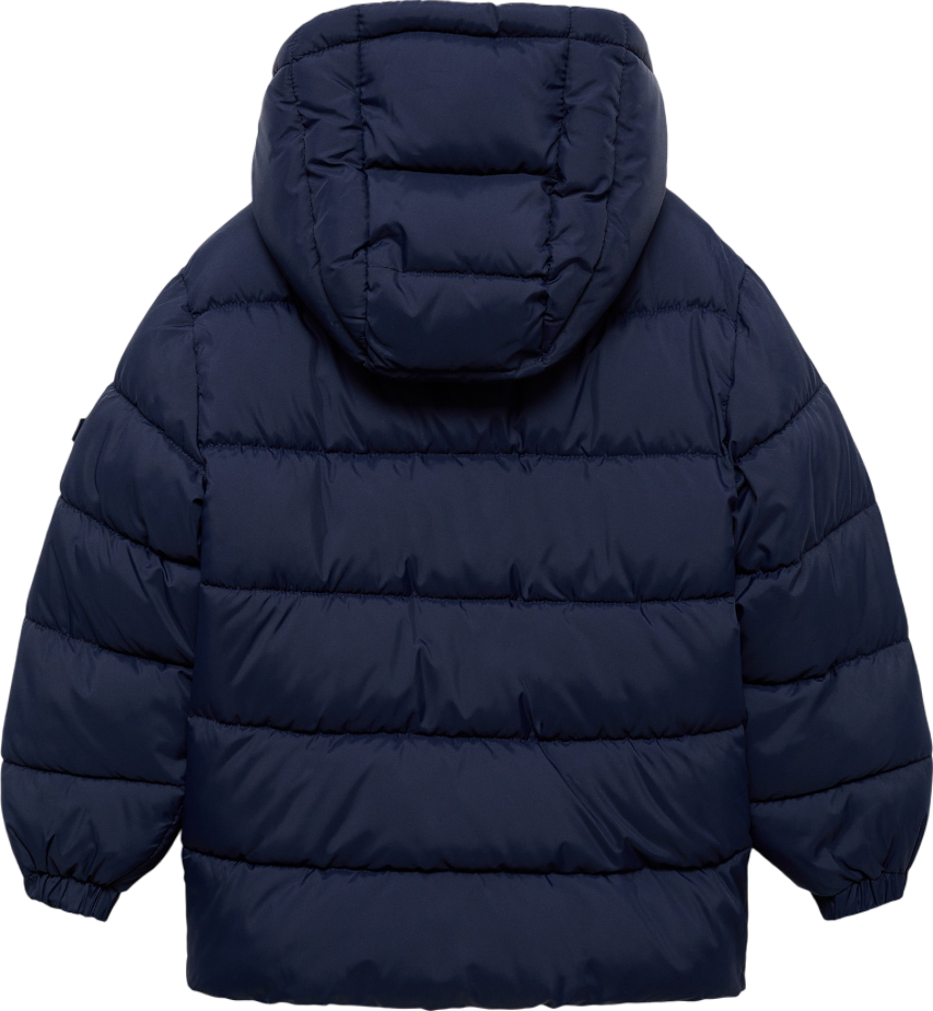 MANGO Blue Hood Quilted Coat 6 Years