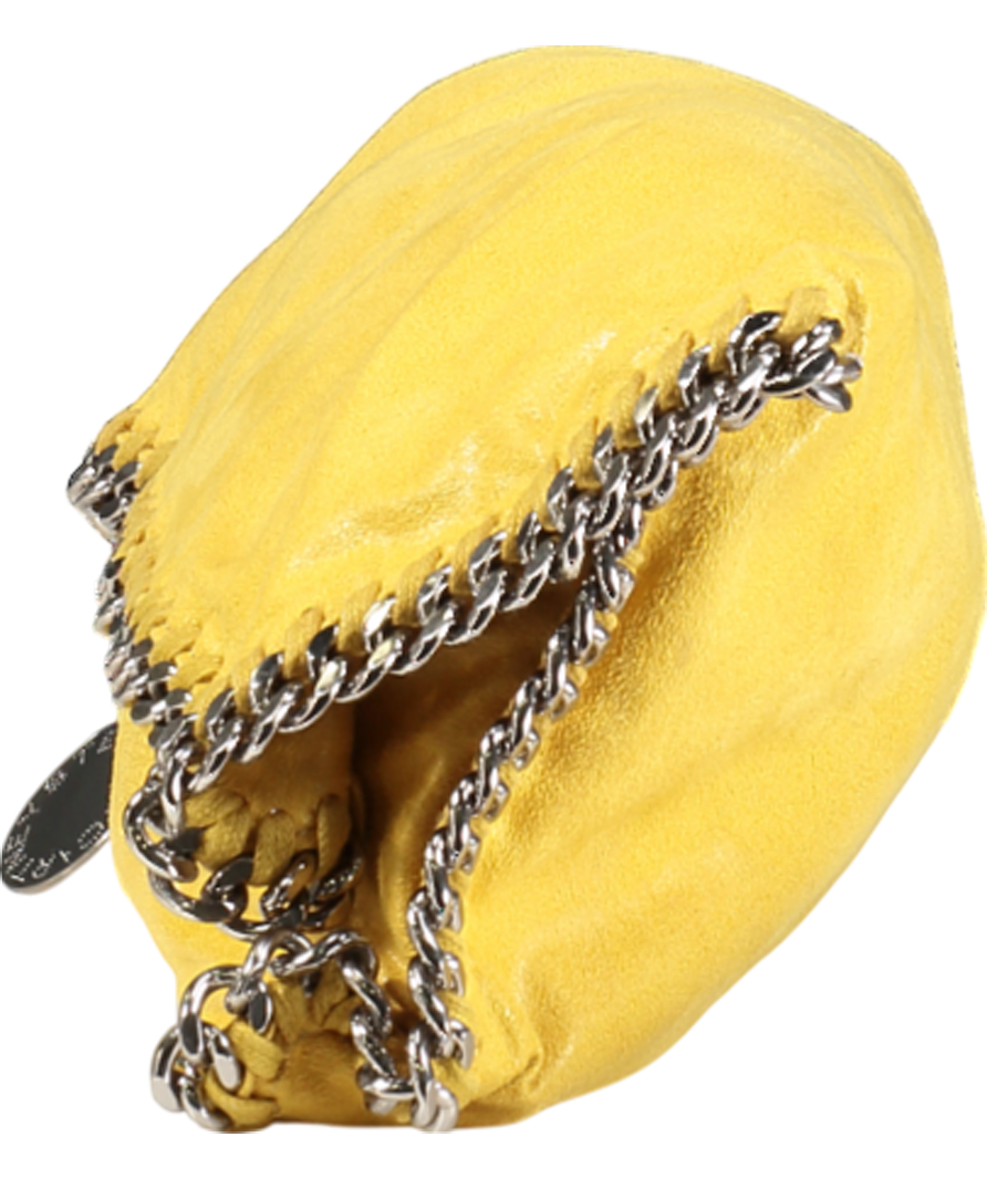 Stella McCartney Yellow Falabella Fold Over Chain Clutch Bag