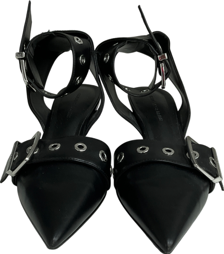 Charles & Keith Black Grommet-strap Kitten-heel Pumps UK 5 EU 38 👠